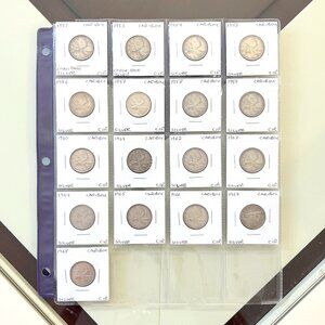 Canada 1953 To 1968 Silver 25 Cent Quarters!